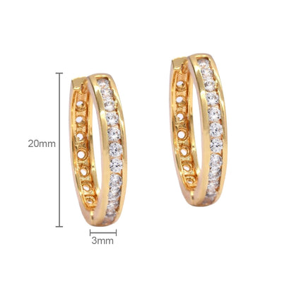 Premium 20mm Single Row Cubic Zirconia Huggie Hoop Earring