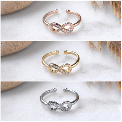 Premium Infinity Cubic Zirconia Ring - Adjustable Size