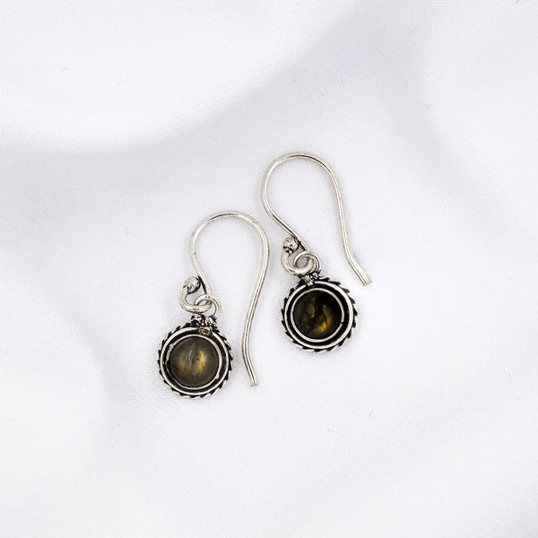 Brass Gemstone Centre Drop Earring