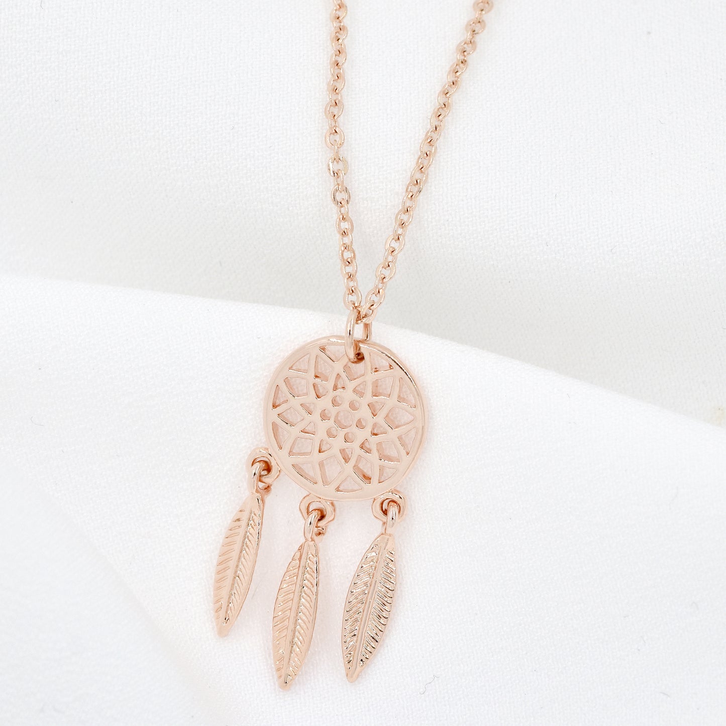 Rose Gold Plated Dream Catcher Necklace