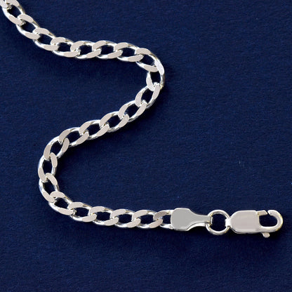 925 Sterling Silver Open Curb Bracelet - 3mm width