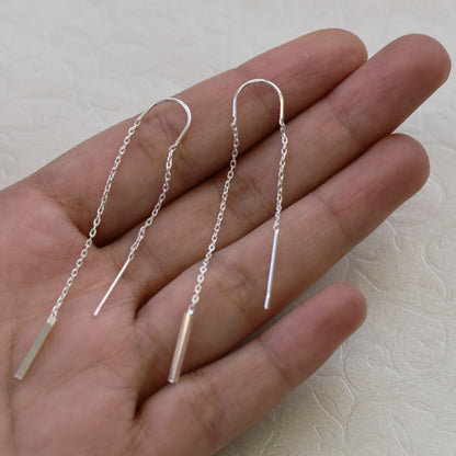 925 Sterling Silver Drop Threader Earrings