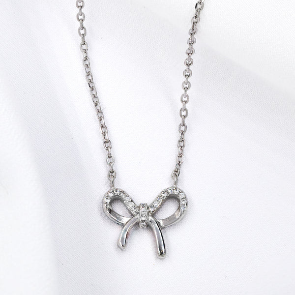 Silverbird 925 Sterling Silver Bow Necklace