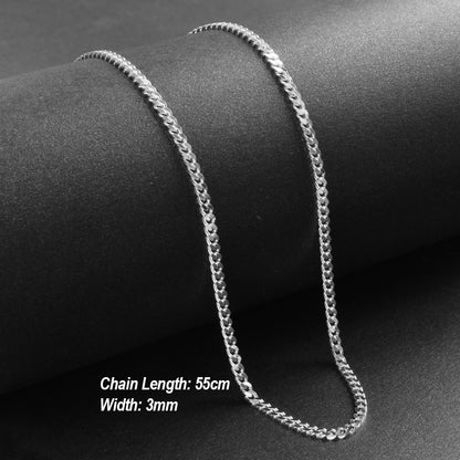 925 Sterling Silver Curb Chain - 55cm length - 3mm width