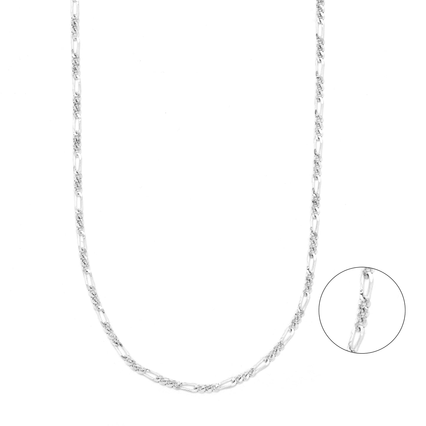 925 Sterling Silver Figaro Chain - 55cm length