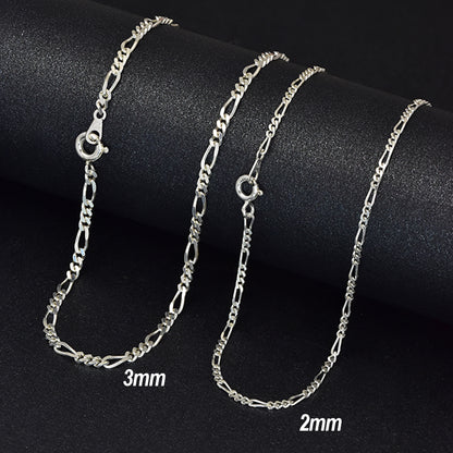 925 Sterling Silver Figaro Chain - 55cm length