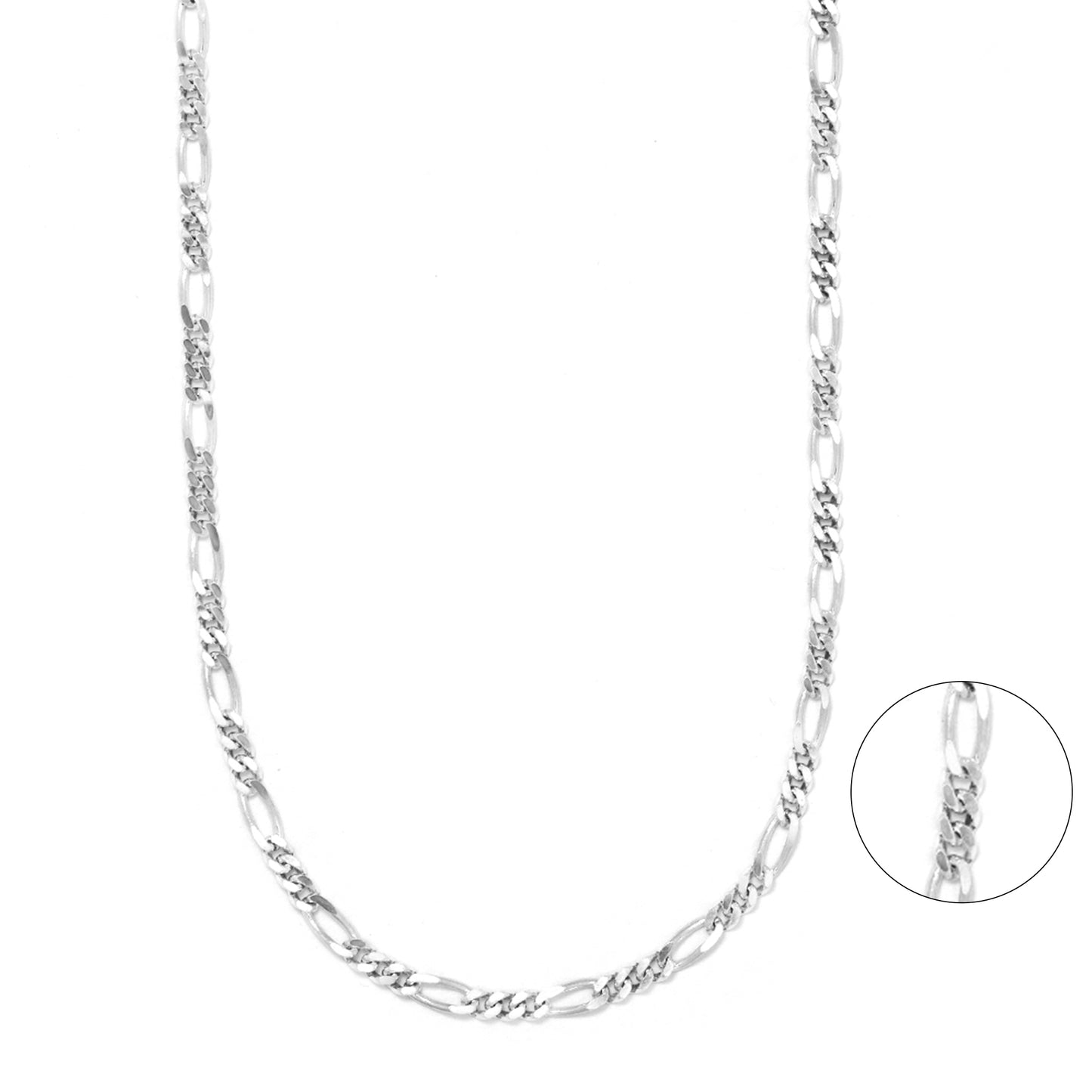 925 Sterling Silver Figaro Chain - 55cm length