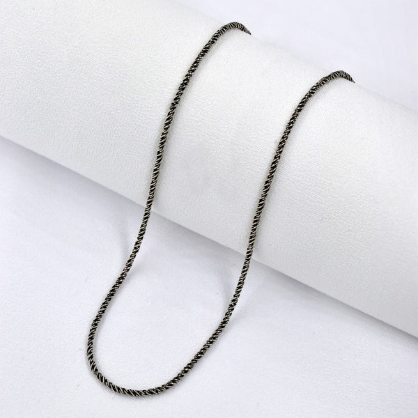 Silverbird 925 Sterling Silver Oxidised 45cm Twist Chain