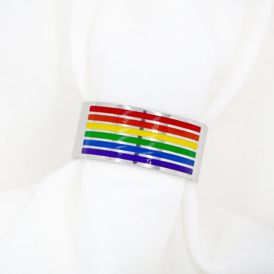 Stainless Steel Rainbow Ring