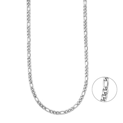 Stainless Steel 55cm Small Figaro Chain 3mm Wide