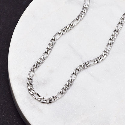 Stainless Steel 55cm Small Figaro Chain 3mm Wide