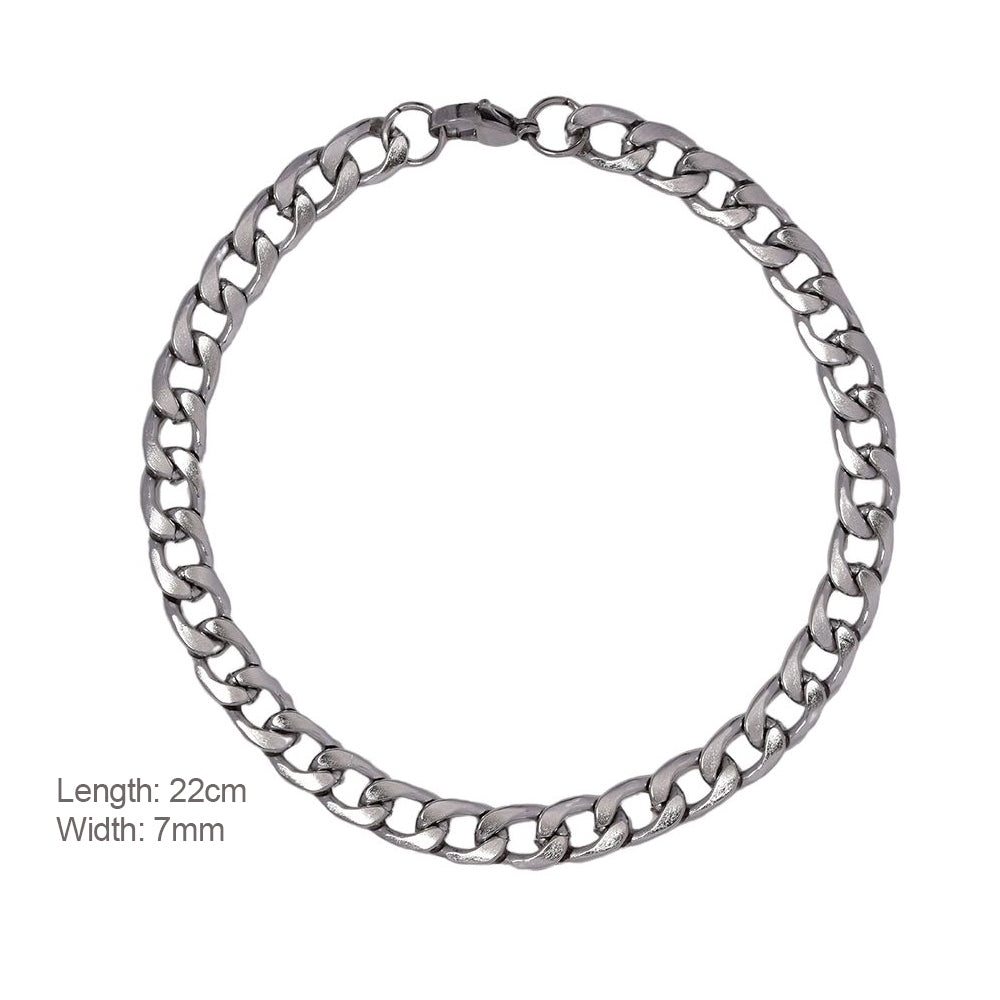 Stainless Steel 22cm Curb Bracelet & 7mm Width