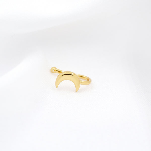 Stainless Steel Gold Plated Crescent Moon Nose Clip