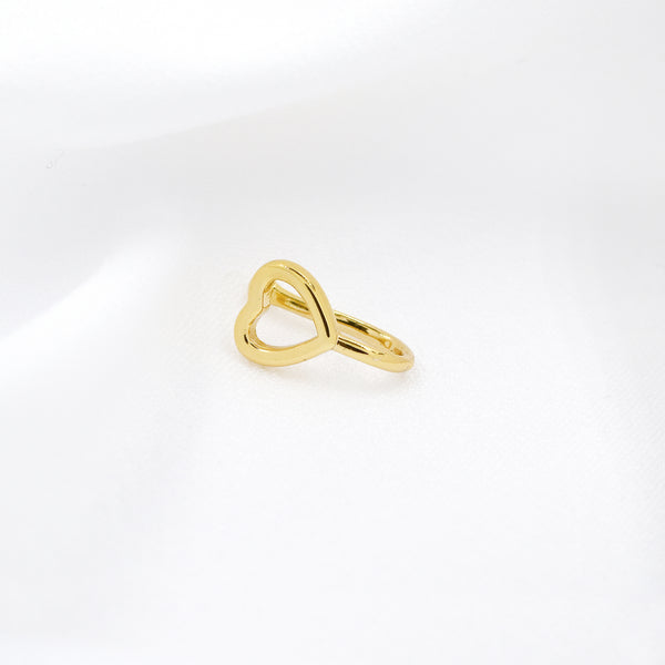 Stainless Steel Gold Plated Open Heart Nose Clip