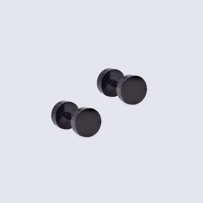 Stainless Steel Round Dumbbell Stud Earring