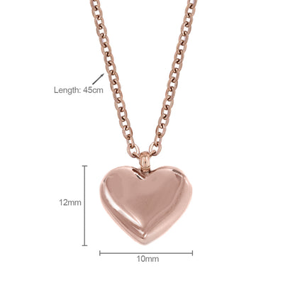 Stainless Steel High Shine Heart Necklace