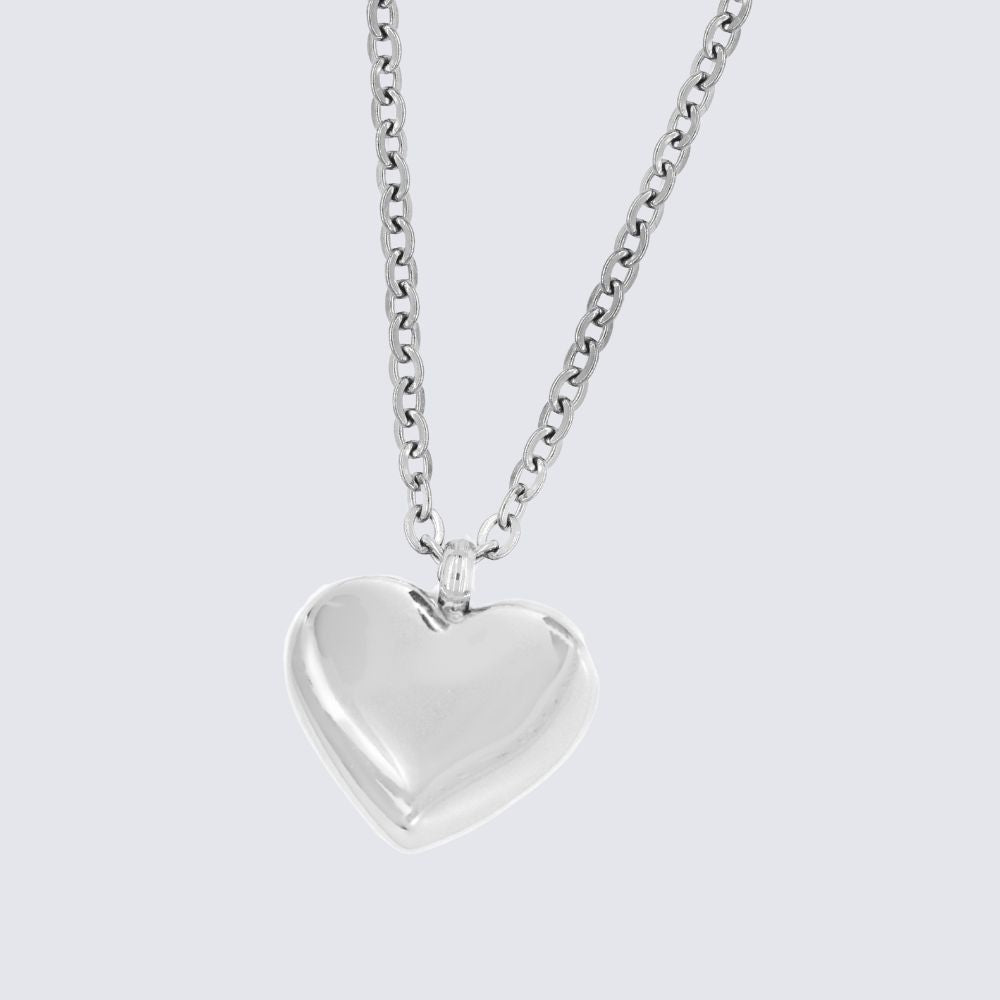 Stainless Steel High Shine Heart Necklace