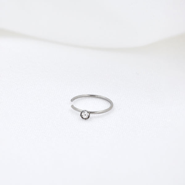 9mm Stainless Steel  Crystal Nose Ring