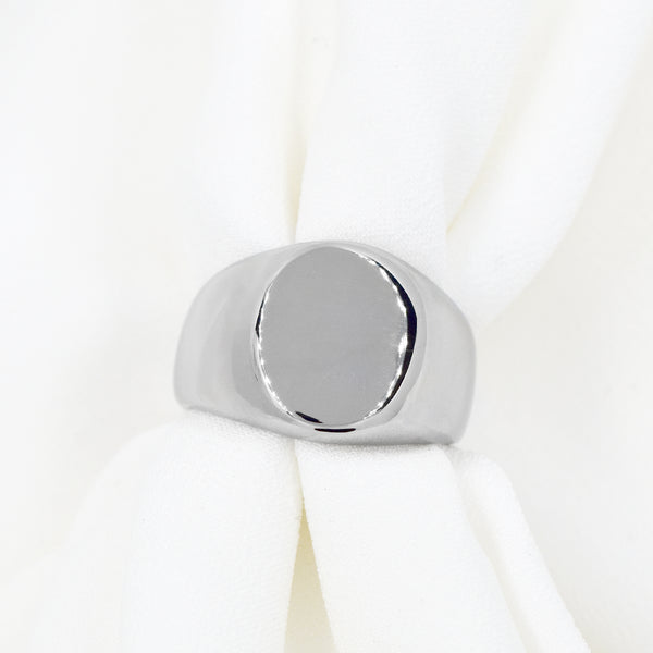 Stainless Steel Oval Signet Ring