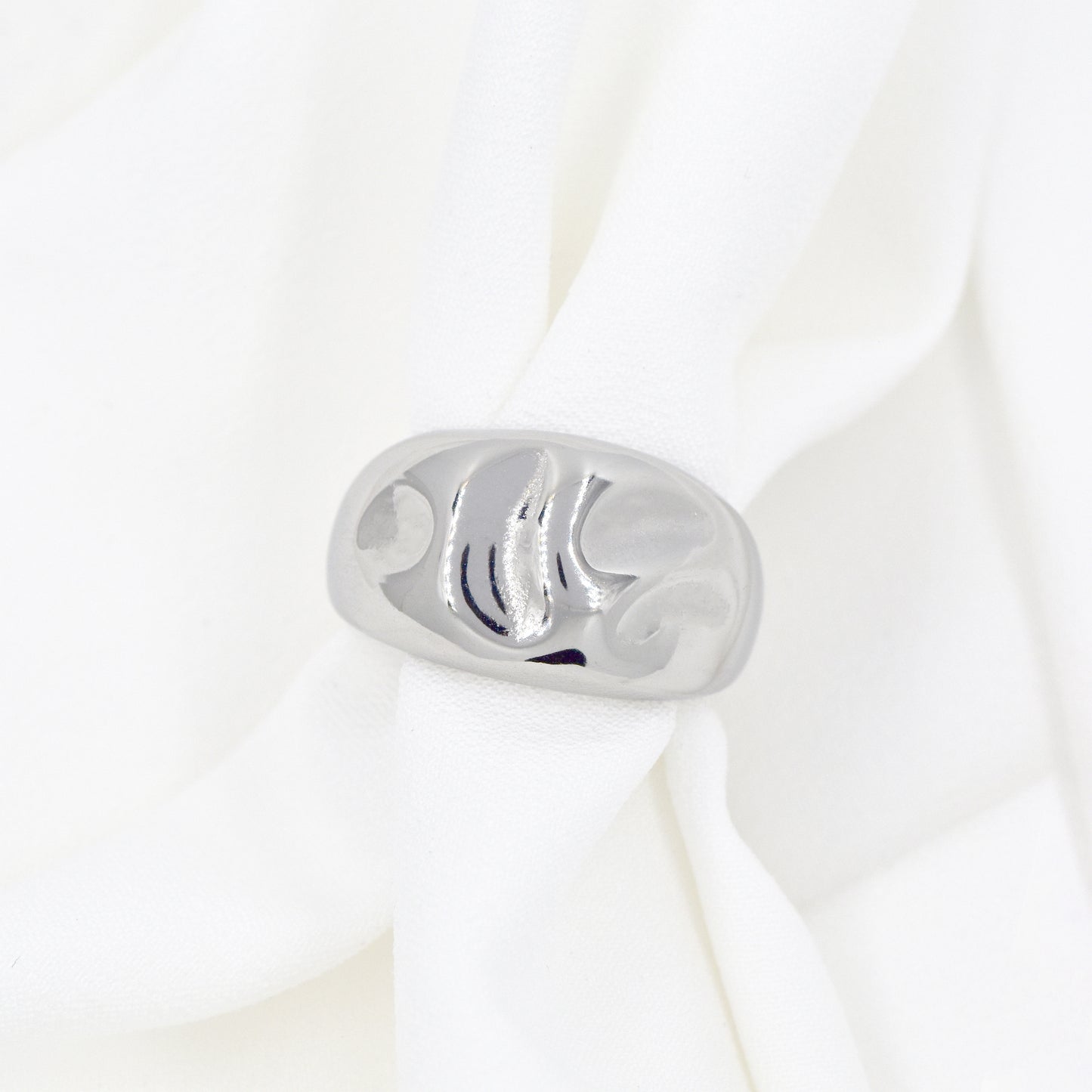 Stainless Steel Bold Round Statement Ring