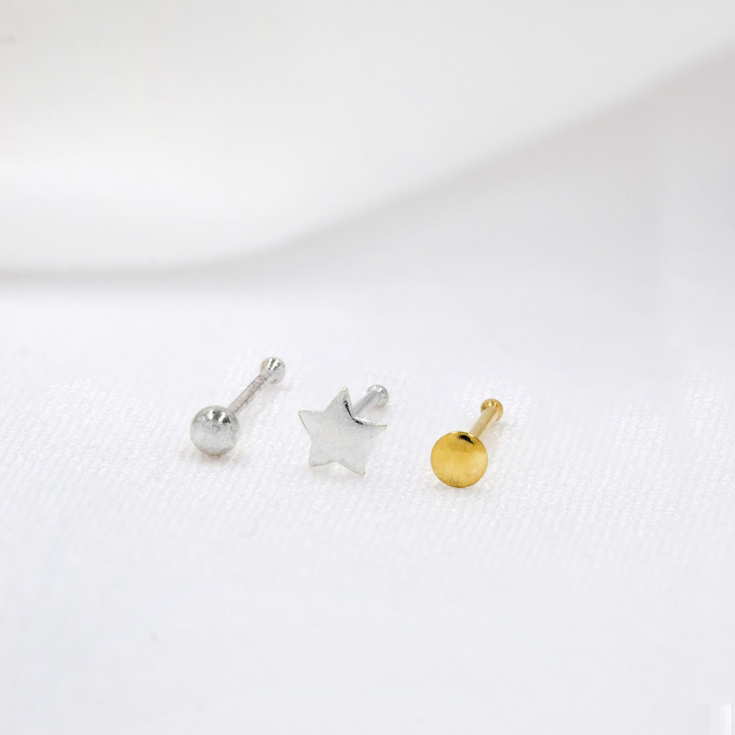 Silverbird 925 Sterling Silver 3 Pack Nose Studs