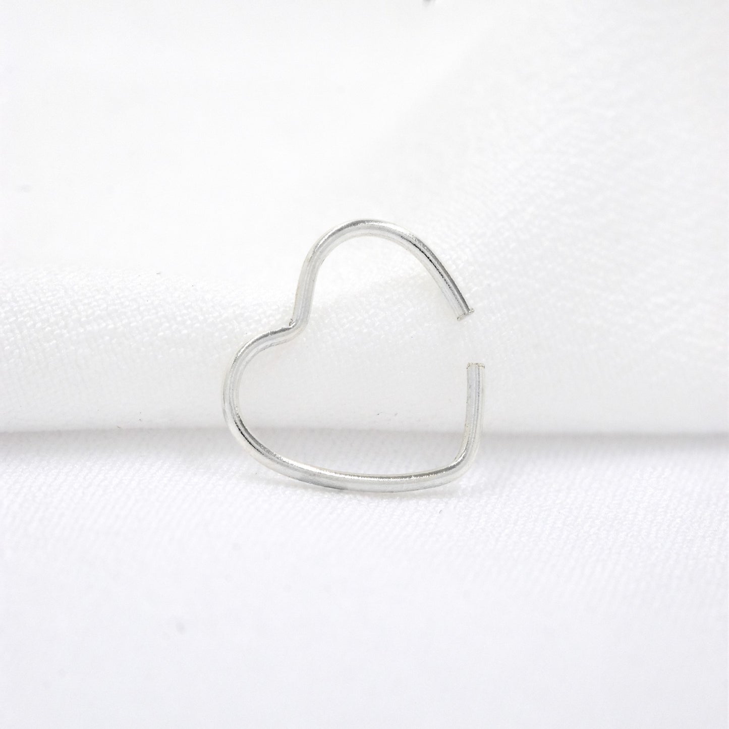 Silverbird 925 Sterling Silver Heart Nose Ring