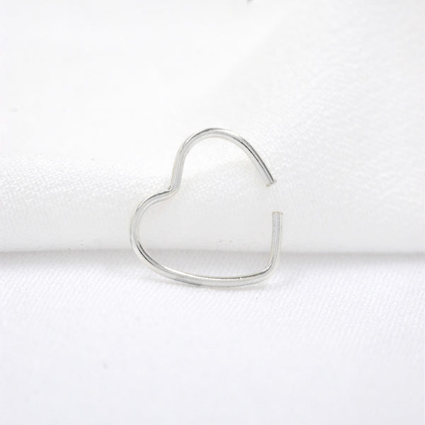 Silverbird 925 Sterling Silver Heart Nose Ring